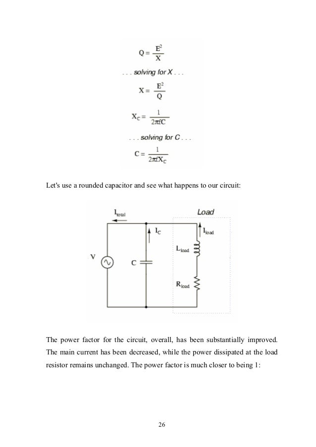 Power Factor Correction Capacitors Sizing Calculations