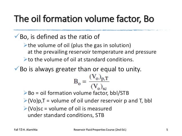 Correlation of Oil Formation Volume Factor and Solution