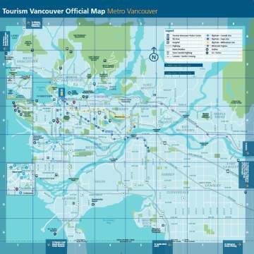 Map of Vancouver Island Hotels and Attractions on a