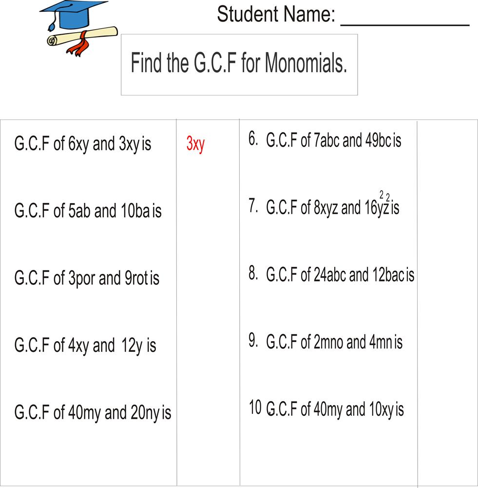 33 Factoring Greatest Common Factor Worksheet